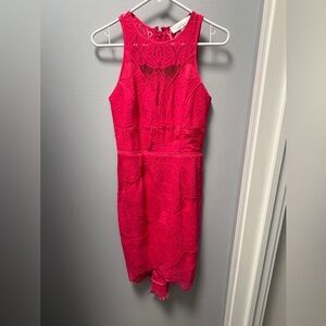 Adelyn Rae Fuchsia Lace Dress